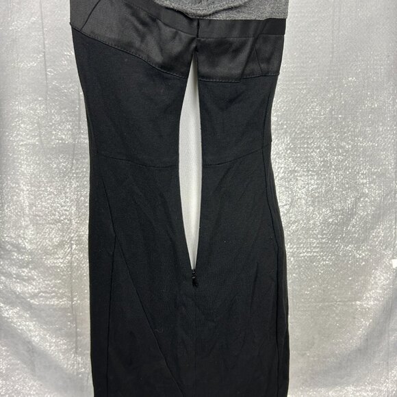 Theory Dress Womens 6 Wool Blend Grey Black Turtleneck Short Sleeve Shift Flaw* - Picture 8 of 15